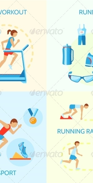 Running Icons Composition, Vectors | GraphicRiver