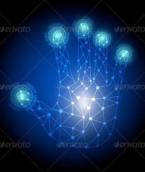 Hand Touchscreen Technology, Vectors | GraphicRiver