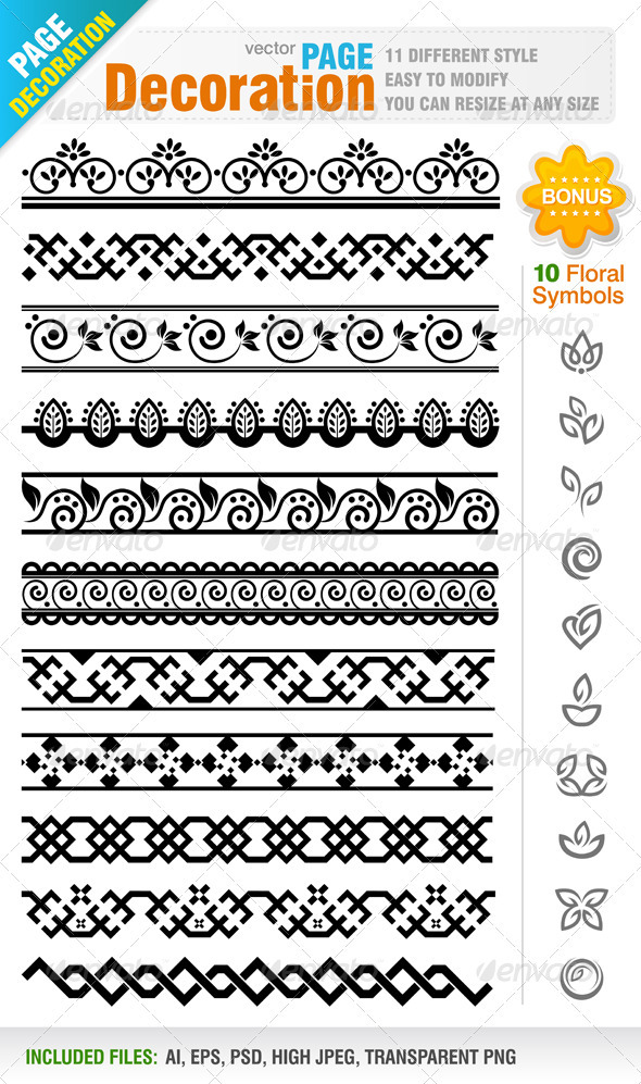 Page Decoration, Vectors | GraphicRiver