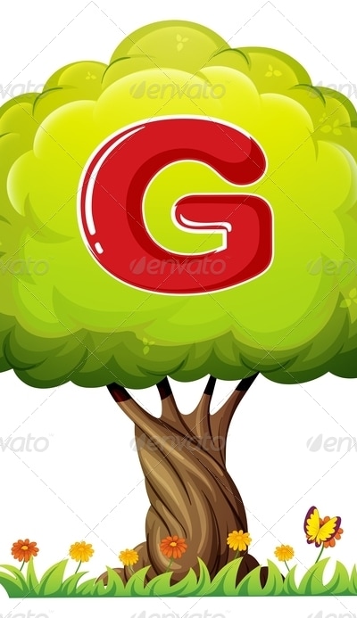 Tree With Letter G, Vectors | GraphicRiver
