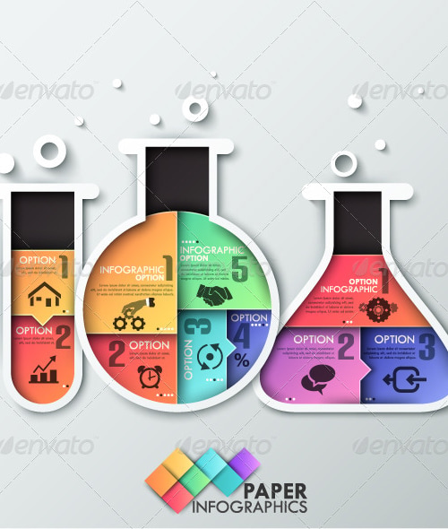 Paper Infographic Template With 3 Bottles, Infographics | GraphicRiver