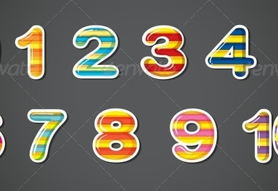 Colorful Numbers, Vectors | GraphicRiver