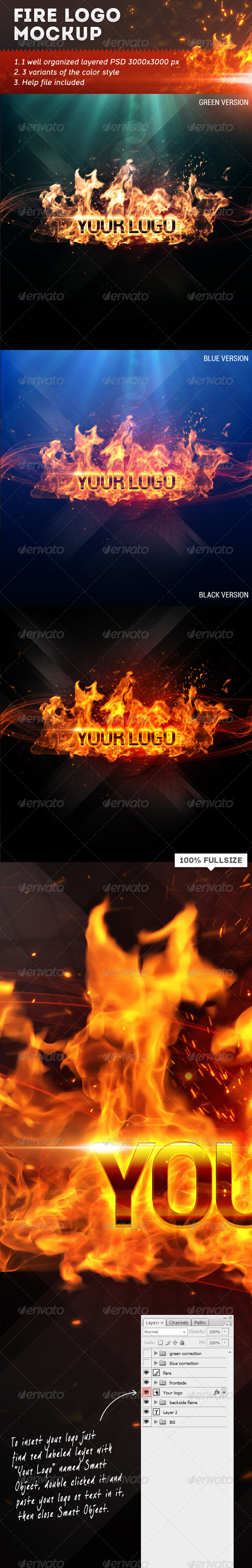 Fire Logo Mockup, Graphics | GraphicRiver