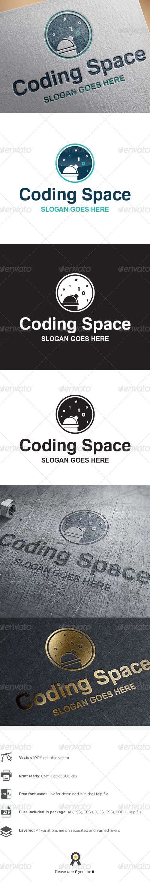 Coding Space Logo, Logo Templates | GraphicRiver