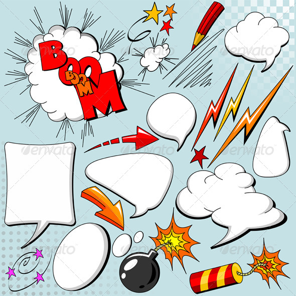 Set of Comic Elements, Vectors | GraphicRiver