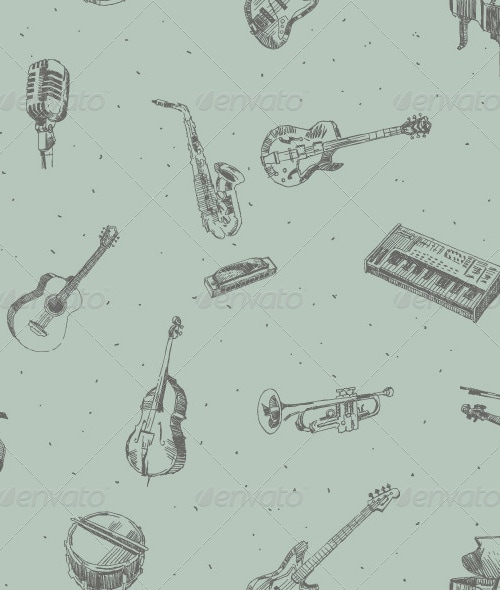 Music Instruments Pattern, Vectors | GraphicRiver