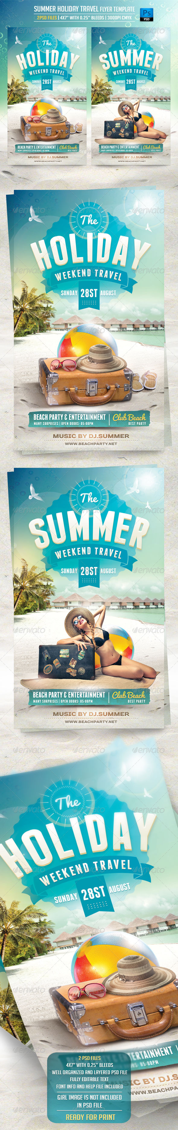 Summer Holiday Travel Flyer Template, Print Templates | GraphicRiver