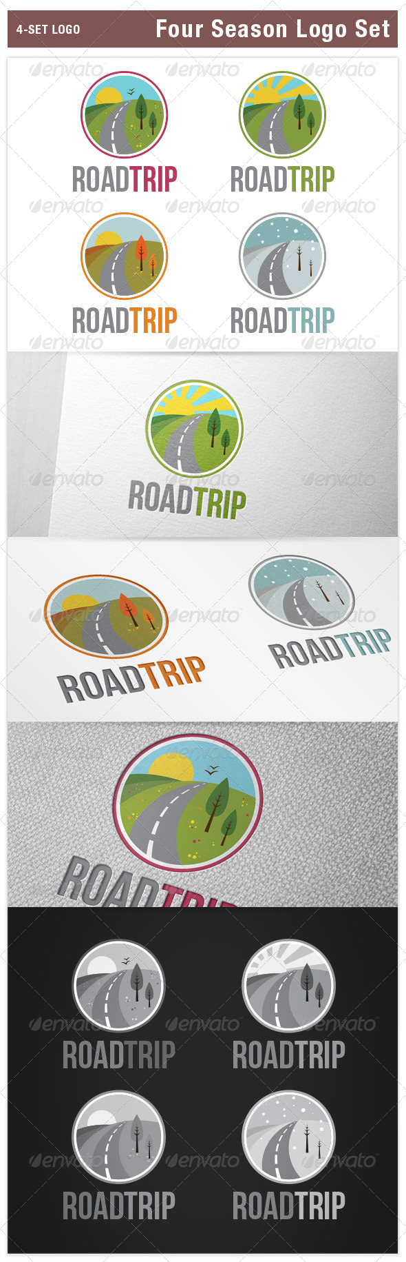 Four Season Logo Set Spring Summer Autumn Winter, Logo Templates ...