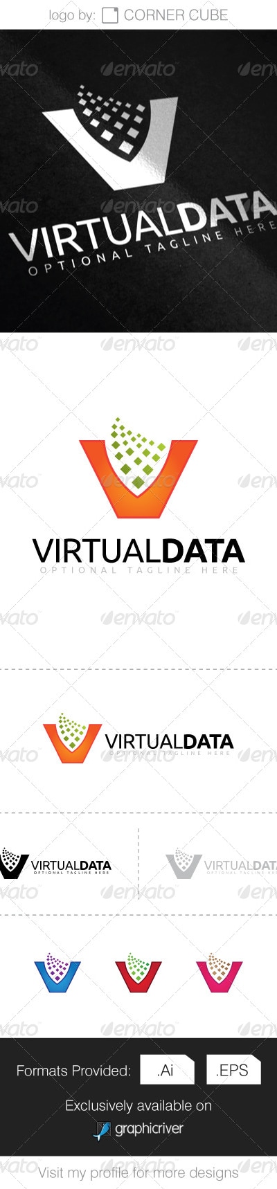 Virtual Data Logo, Logo Templates | GraphicRiver