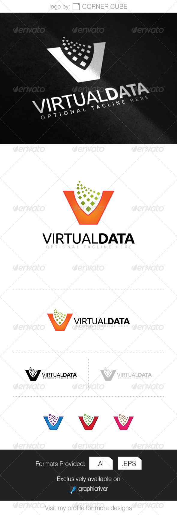 Virtual Data Logo, Logo Templates | GraphicRiver