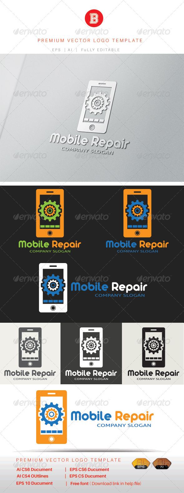 Mobile Repair, Logo Templates | GraphicRiver