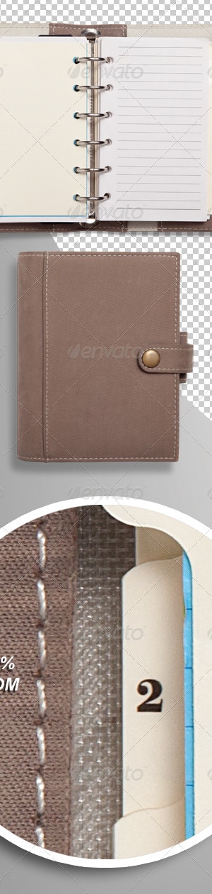 Pocket Organiser Diary Photo-realistic Isolated, Isolated Objects ...
