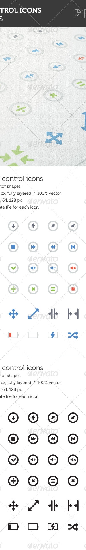 Control Icon Set, Icons | GraphicRiver