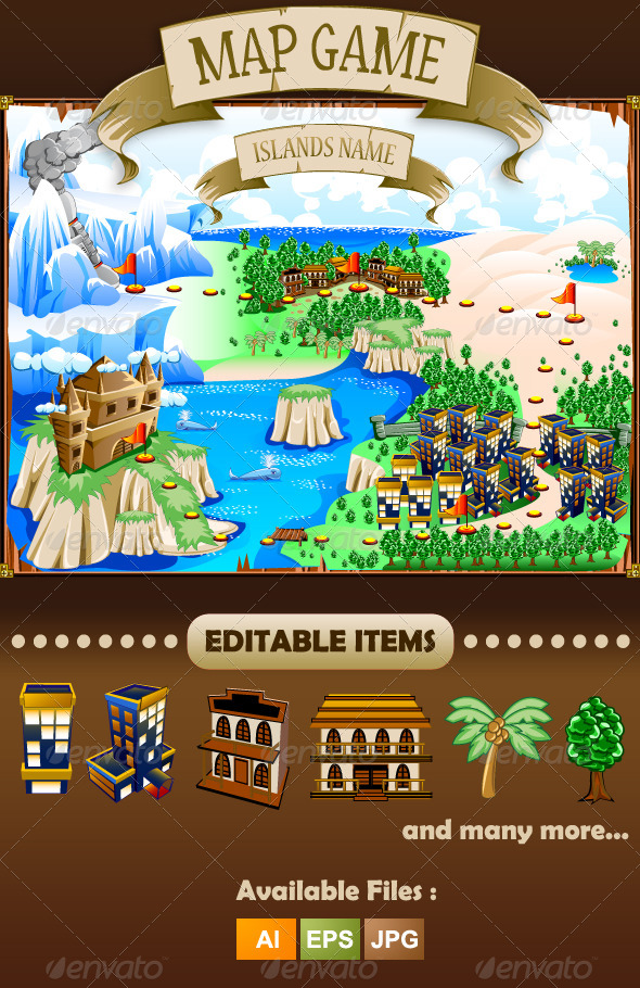 Map Game, Vectors | GraphicRiver