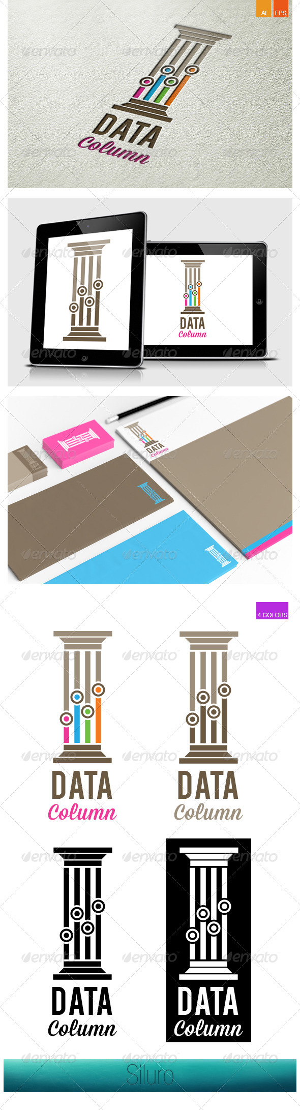 Data Column Logo, Logo Templates | GraphicRiver