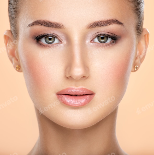 Beauty face Young attractive girl with a healthy skin of