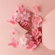 Paper Butterfly Cut Out with Flowers on Pink Background Paper Butterfly Cut Out with Flowers on Pink Background - PhotoDune Item for Sale