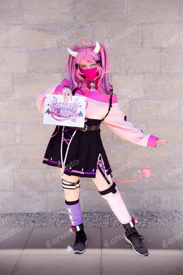 Pretty girl Anime character in pink cosplay costume Stock Photo by jacksonnick Pretty girl Anime character in pink cosplay costume Stock Photo by jacksonnick