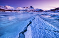 Mountain ridge and reflection on the lake surface. Natural landscape on the Lofoten islands, Norway. Mountain ridge and reflection on the lake surface. Natural landscape on the Lofoten islands, Norway. - PhotoDune Item for Sale