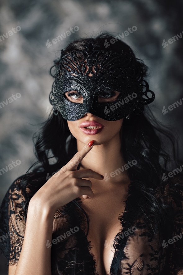 portrait of sexy beautiful woman in lace lingerie and carnival mask Stock Photo by producer555 portrait of sexy beautiful woman in lace lingerie and carnival mask Stock Photo by producer555
