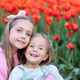Adorable little caucasian blonde girl smiling in tulip field at spring day Adorable little caucasian blonde girl smiling in tulip field at spring day - PhotoDune Item for Sale