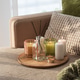 Candles and Reed Diffuser on Wooden Tray. Cozy Home Decor lifestyle with Cushions Candles and Reed Diffuser on Wooden Tray. Cozy Home Decor lifestyle with Cushions - PhotoDune Item for Sale