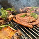 Grilled sausage and steak Grilled sausage and steak - PhotoDune Item for Sale
