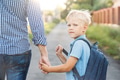 Little Boy with School Bag Looking at Camera. Little Boy with School Bag Looking at Camera. - PhotoDune Item for Sale