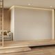 White wall with recessed light and grey sofa an wooden grid partition on raised floor in modern room White wall with recessed light and grey sofa an wooden grid partition on raised floor in modern room - PhotoDune Item for Sale