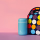 snack on a break with a lunchbox. colorful handbag, blue thermos. lunch for a schoolboy snack on a break with a lunchbox. colorful handbag, blue thermos. lunch for a schoolboy - PhotoDune Item for Sale