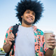 Latin man walking on the street Latin man walking on the street - PhotoDune Item for Sale