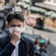 Air pollution quality of dust PM 2.5. Man having wearing Protection mask Air pollution quality of dust PM 2.5. Man having wearing Protection mask - PhotoDune Item for Sale