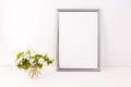 Silver frame mockup with Rue Anemone flowers Silver frame mockup with Rue Anemone flowers - PhotoDune Item for Sale