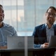 Applauding colleagues for corporate leader in meeting room. Two business partners communicating Applauding colleagues for corporate leader in meeting room. Two business partners communicating - PhotoDune Item for Sale