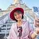 happy thai woman taking seflie at wat arun temple in bangkok thailand happy thai woman taking seflie at wat arun temple in bangkok thailand - PhotoDune Item for Sale