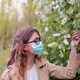 Teen girl in glasses, protective mask walking in quarantine outdoors in spring Teen girl in glasses, protective mask walking in quarantine outdoors in spring - PhotoDune Item for Sale