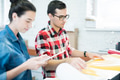 Staff of printing company working with colorful paper Staff of printing company working with colorful paper - PhotoDune Item for Sale