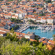 High angle view of idyllic town Vela luka on Korcula island in Croatia High angle view of idyllic town Vela luka on Korcula island in Croatia - PhotoDune Item for Sale
