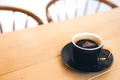 Cup of hot coffee on the wooden table. Cup of hot coffee on the wooden table. - PhotoDune Item for Sale