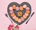 Still life, macarons, heart shape. Table setting Still life, macarons, heart shape. Table setting - PhotoDune Item for Sale