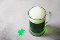 Patrick's day green beer in glass on black. Patrick's day green beer in glass on black. - PhotoDune Item for Sale