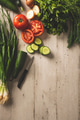Fresh and ripe vegetables on a wooden table Fresh and ripe vegetables on a wooden table - PhotoDune Item for Sale