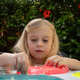 Cute blonde caucasian girl playing with slime, sticky mass at desk. Child sensory development Cute blonde caucasian girl playing with slime, sticky mass at desk. Child sensory development - PhotoDune Item for Sale