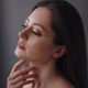 Beauty, fashion studio portrait of young woman with pearl makeup. Beauty, fashion studio portrait of young woman with pearl makeup. - PhotoDune Item for Sale