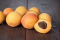 Some Fresh Apricots On Brown Table Some Fresh Apricots On Brown Table - PhotoDune Item for Sale