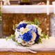Wedding bouquet over the grooms bench Wedding bouquet over the grooms bench - PhotoDune Item for Sale