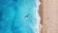 Boat on the water surface from top view. Turquoise water background from top view. Boat on the water surface from top view. Turquoise water background from top view. - PhotoDune Item for Sale