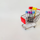 Some glasses vacutainer with blood analysis in a shopping basket. Some glasses vacutainer with blood analysis in a shopping basket. - PhotoDune Item for Sale
