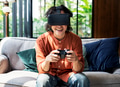 People enjoying virtual reality goggles People enjoying virtual reality goggles - PhotoDune Item for Sale