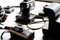 Aerial view of retro film camera collection Aerial view of retro film camera collection - PhotoDune Item for Sale